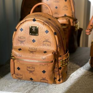 Balo MCM Stark Side Studs Backpack Visetos Cognac X Mini