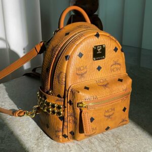 Balo MCM Stark Side Studs Backpack Visetos Cognac X Mini