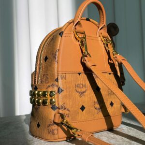 Balo MCM Stark Side Studs Backpack Visetos Cognac X Mini