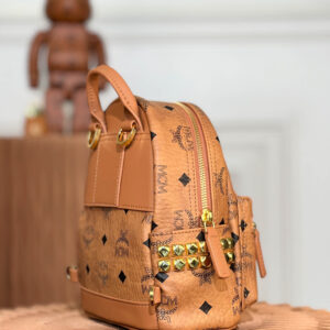 Balo MCM Stark Side Studs Backpack Visetos Cognac X Mini