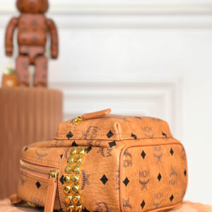 Balo MCM Stark Side Studs Backpack Visetos Cognac X Mini