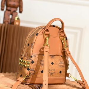 Balo MCM Stark Side Studs Backpack Visetos Cognac X Mini