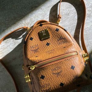 Balo MCM Stark Side Studs Backpack Visetos Cognac X Mini