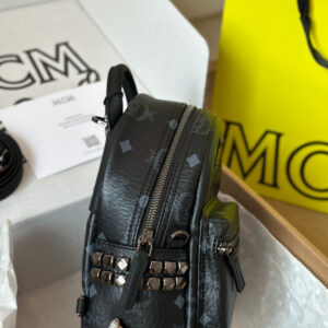 Balo MCM Stark Studs Backpack Visetos Black X Mini