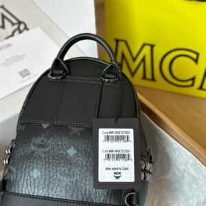 Balo MCM Stark Studs Backpack Visetos Black X Mini