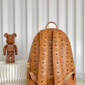 Balo MCM Stark Studs Backpack Visetos Cognac Medium