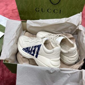 Gucci Men's Rhyton Sneaker With Lemon Blue