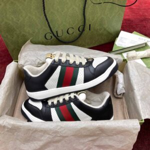 Gucci Screener Black White Leather