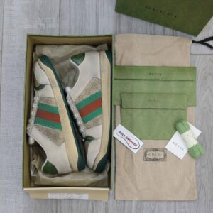 Gucci Screener Leather Green White