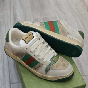 Gucci Screener Leather Green White