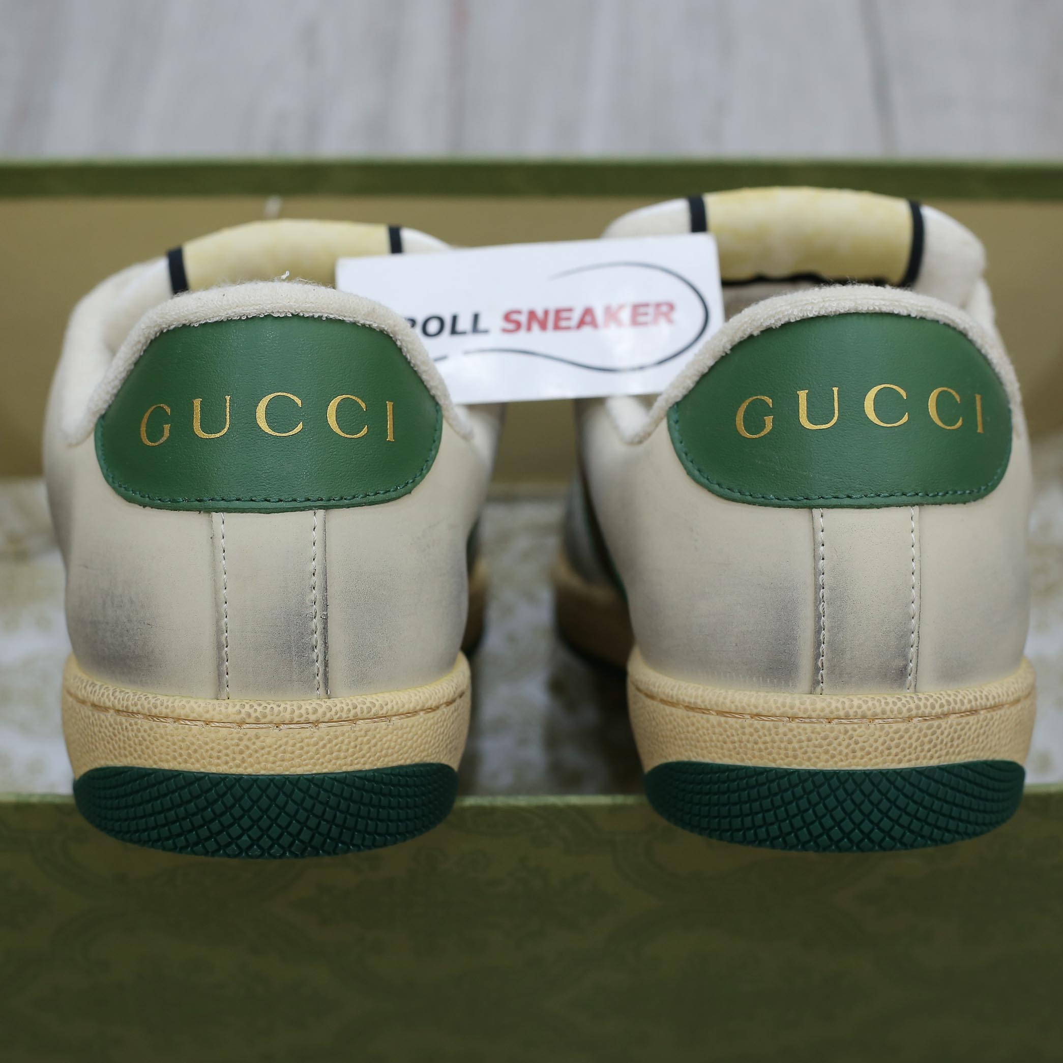 Gucci Screener Leather Green White