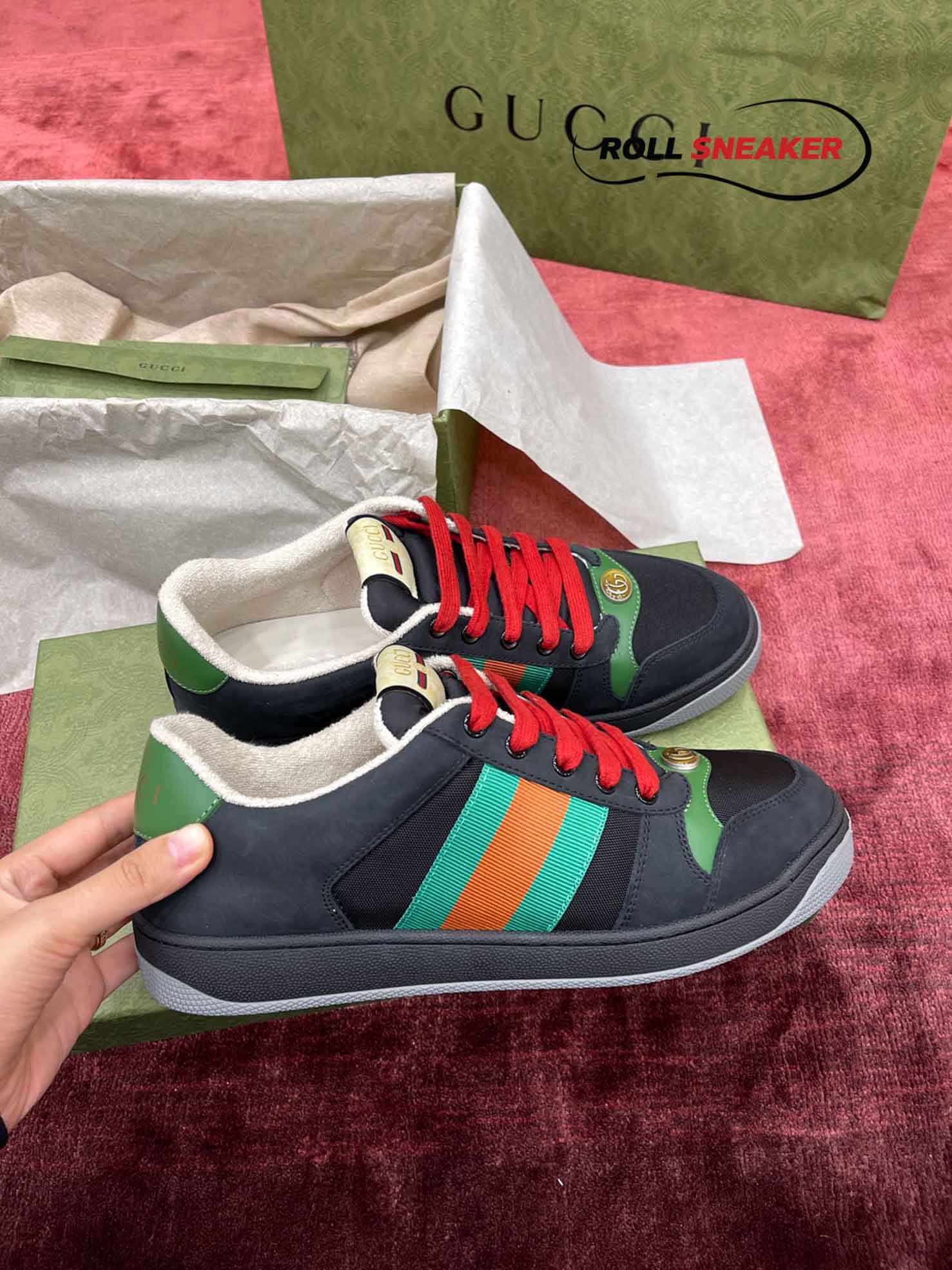 Gucci Screener Suede ‘Black Green’
