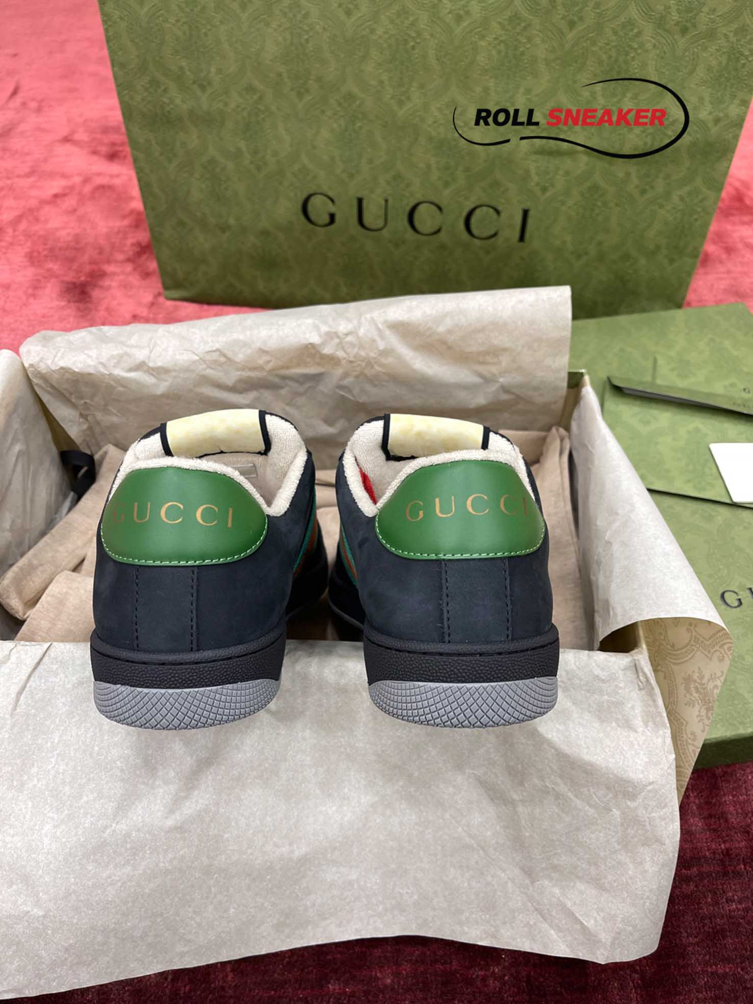 Gucci Screener Suede ‘Black Green’
