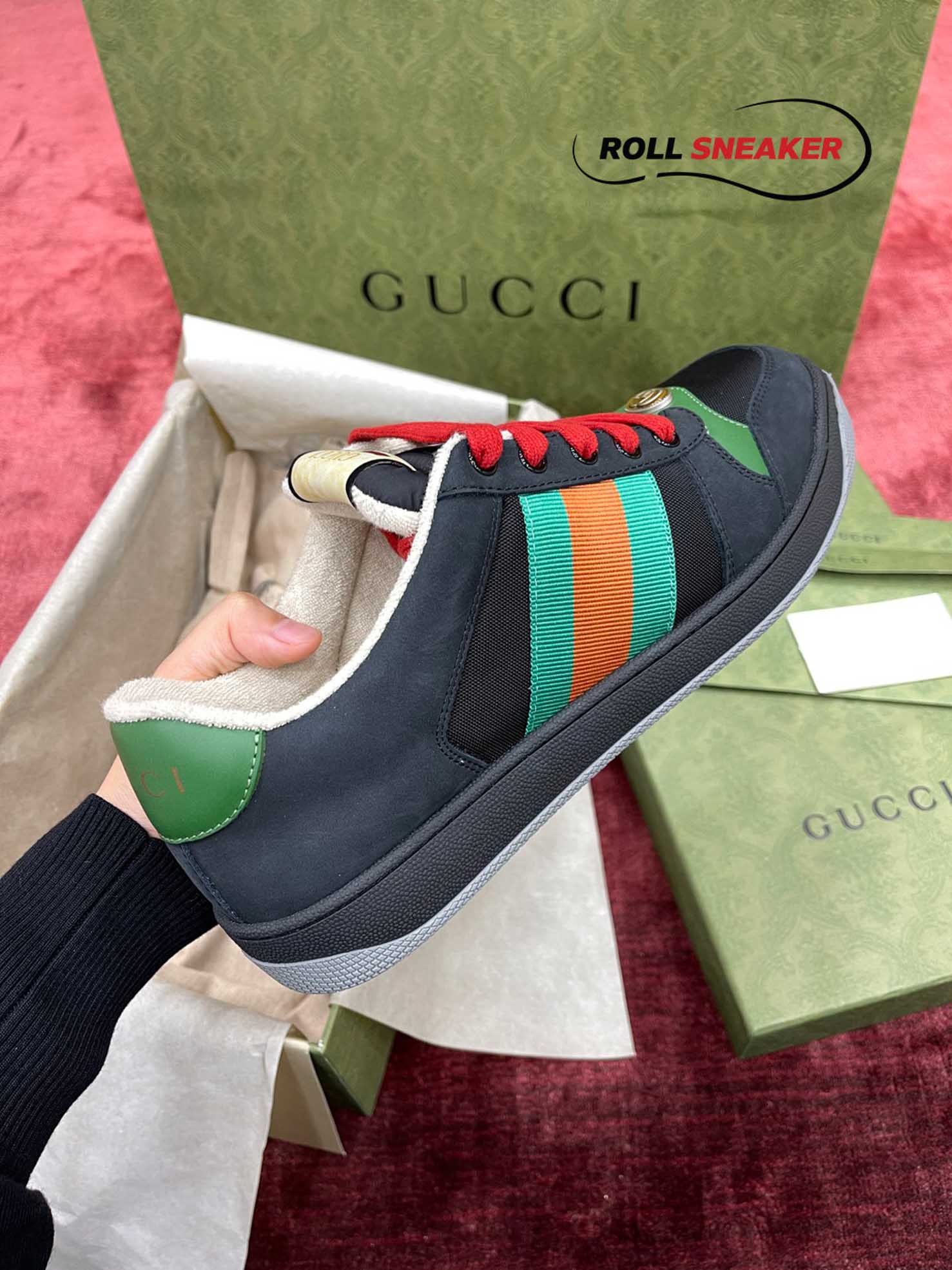 Gucci Screener Suede ‘Black Green’
