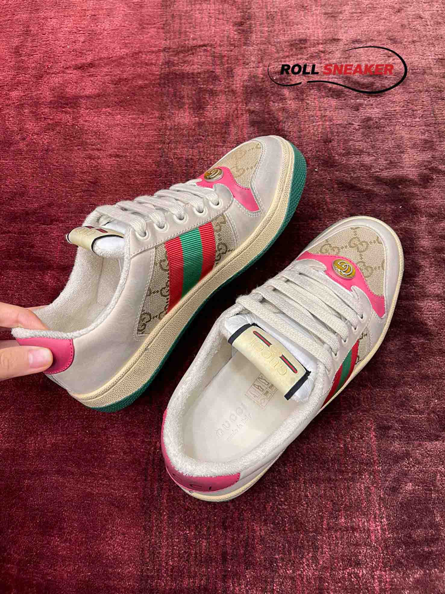 Gucci Wmns Screener ‘Distressed Pink Green’