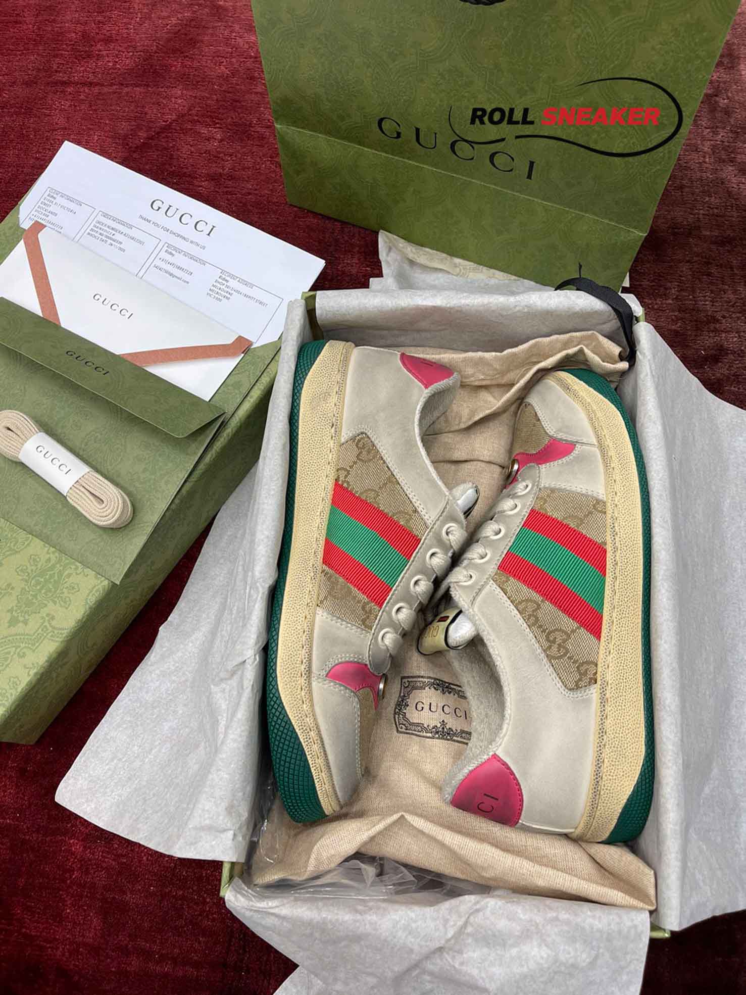 Gucci Wmns Screener ‘Distressed Pink Green’