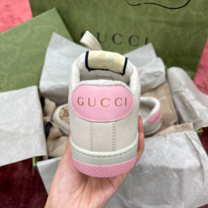 Gucci women’s screener sneaker with crytals ‘hồng baby’