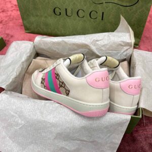 Gucci women’s screener sneaker with crytals ‘hồng baby’