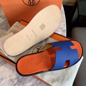 Dép Hermes Izmir Blue/Orange da Epsom