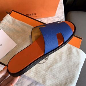 Dép Hermes Izmir Blue/Orange da Epsom