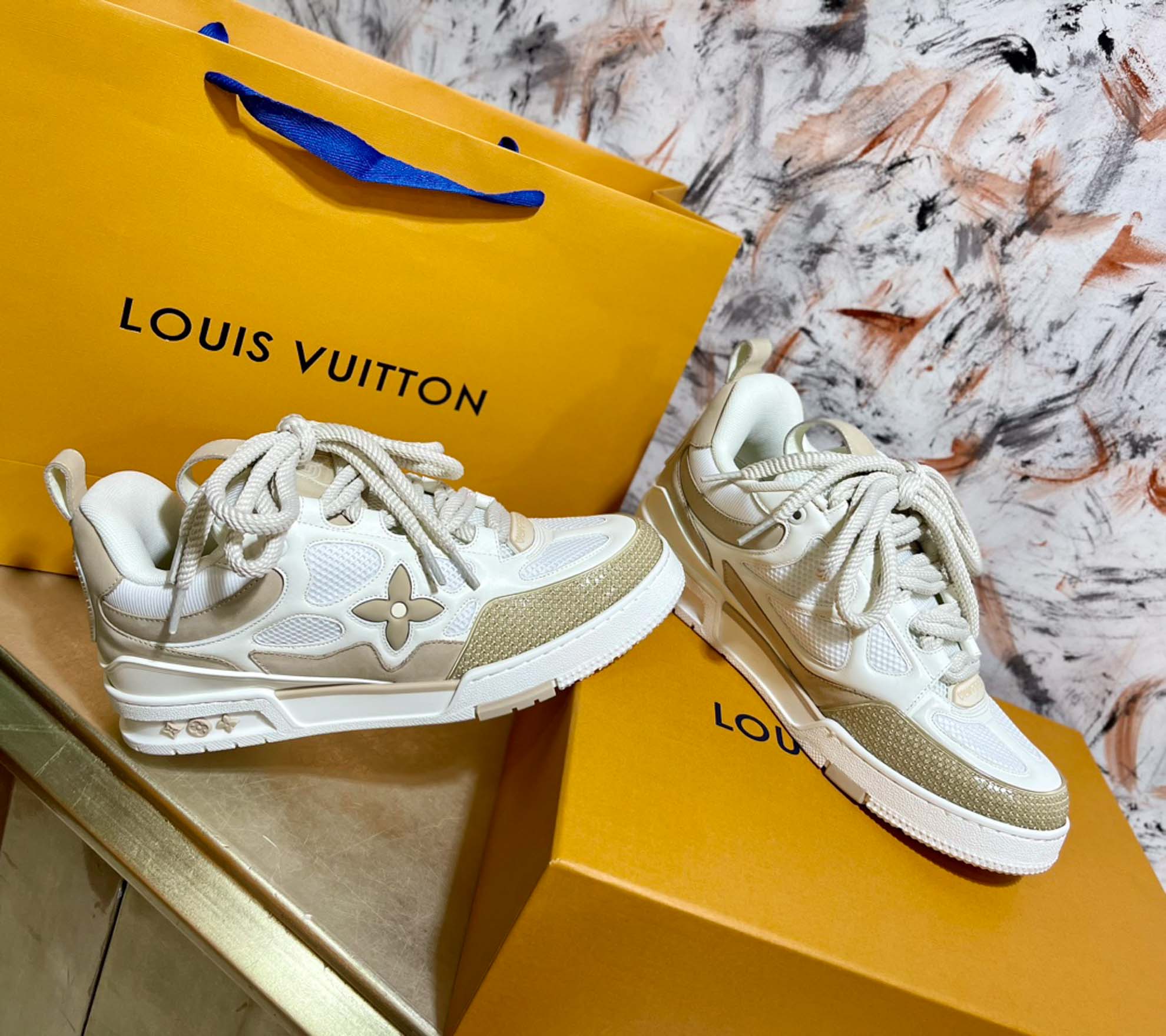 Louis Vuitton LV Skate Sneaker Beige White