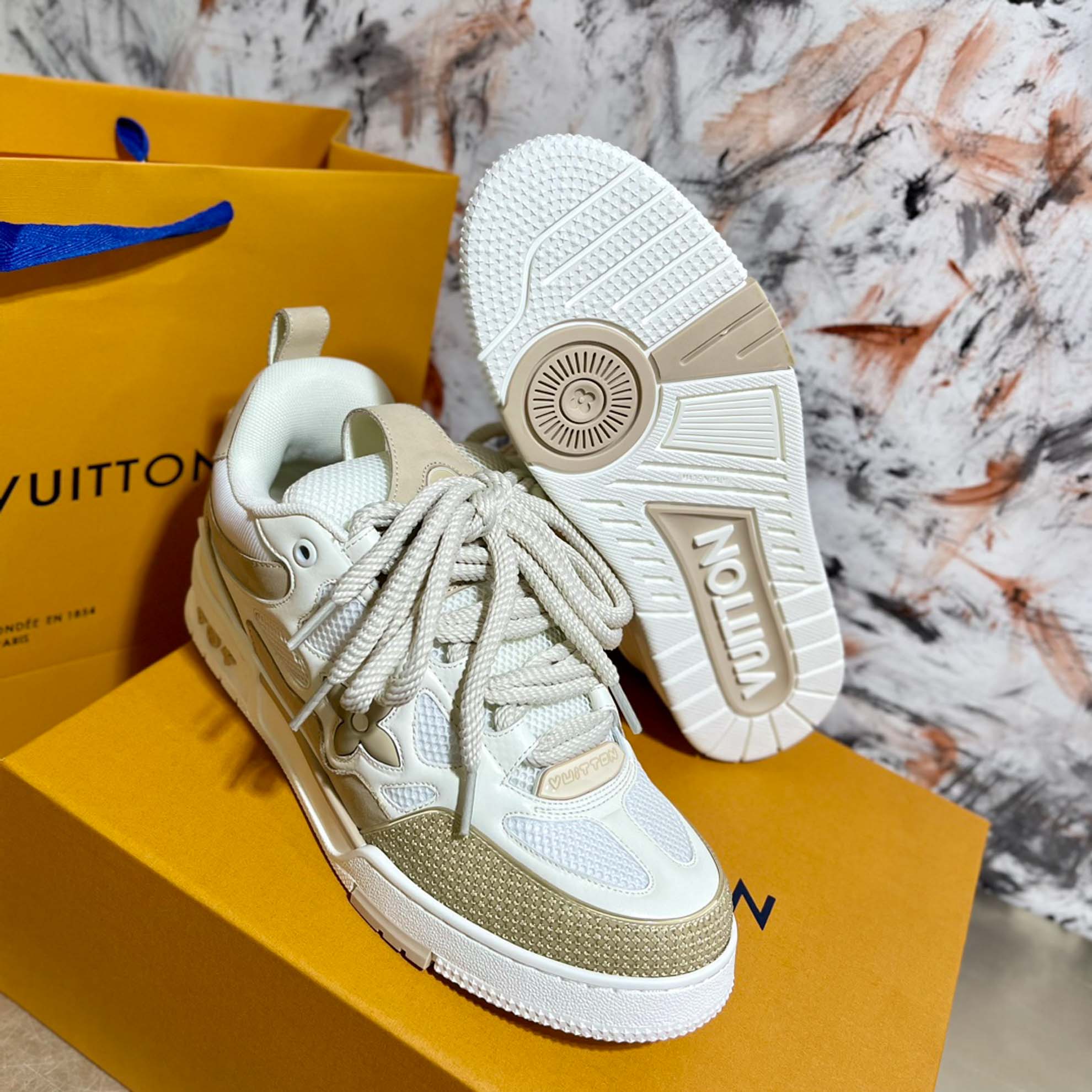 Louis Vuitton LV Skate Sneaker Beige White