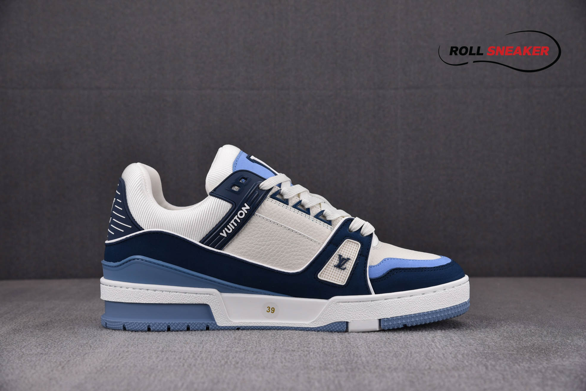 Louis Vuitton LV Trainer Blue Trơn 2023 