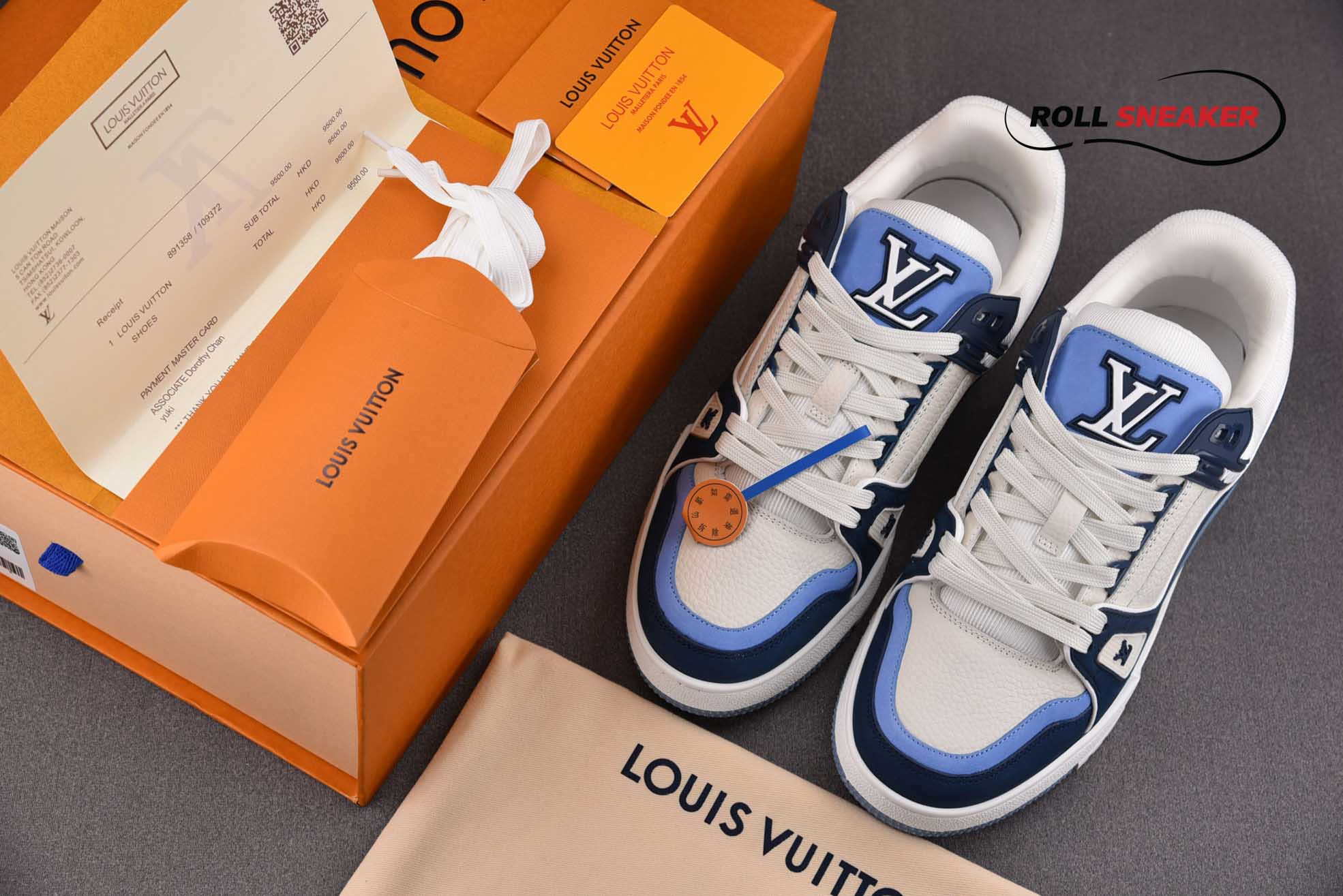 Louis Vuitton LV Trainer Blue Trơn 2023 