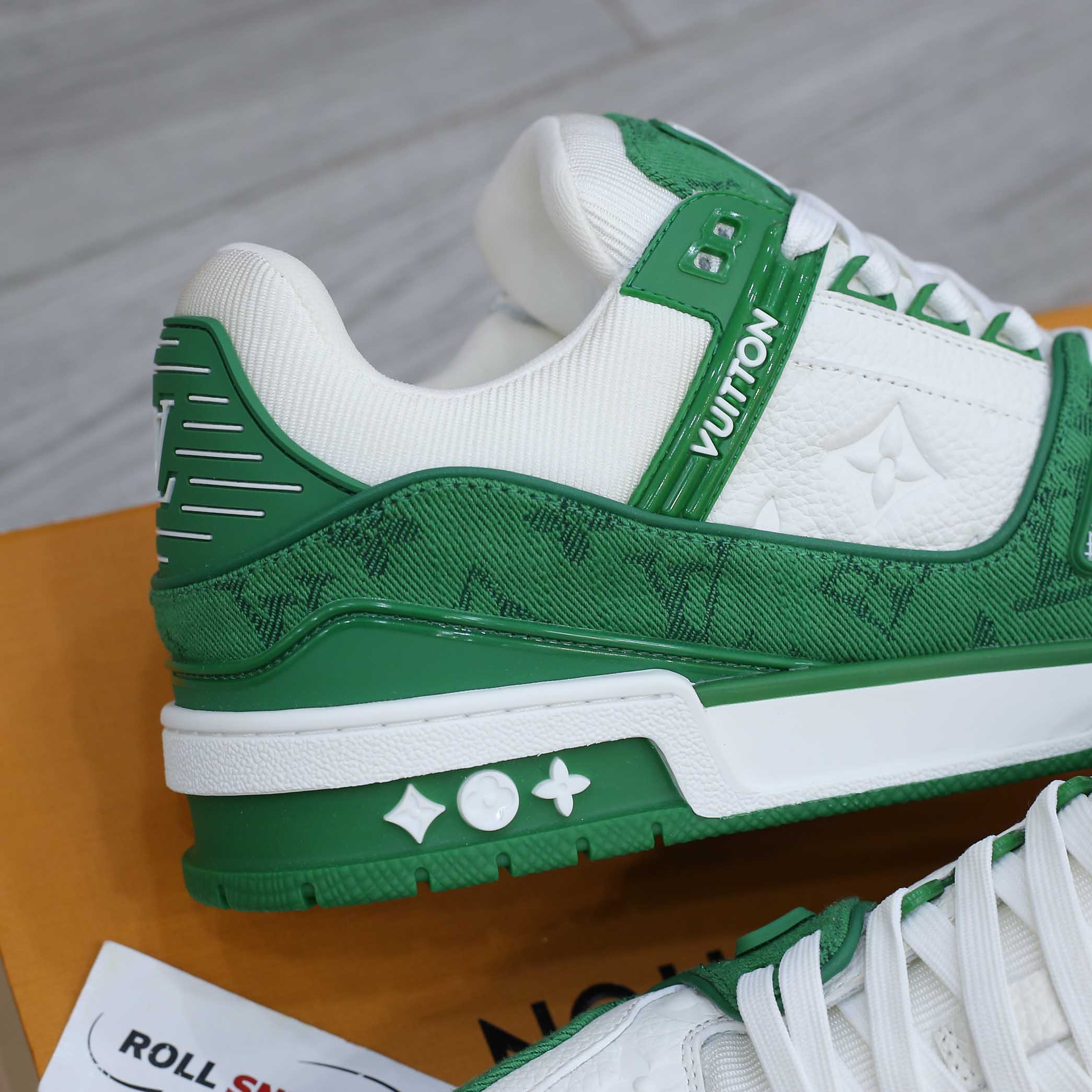 Louis Vuitton LV Trainer Green Monogram Denim 