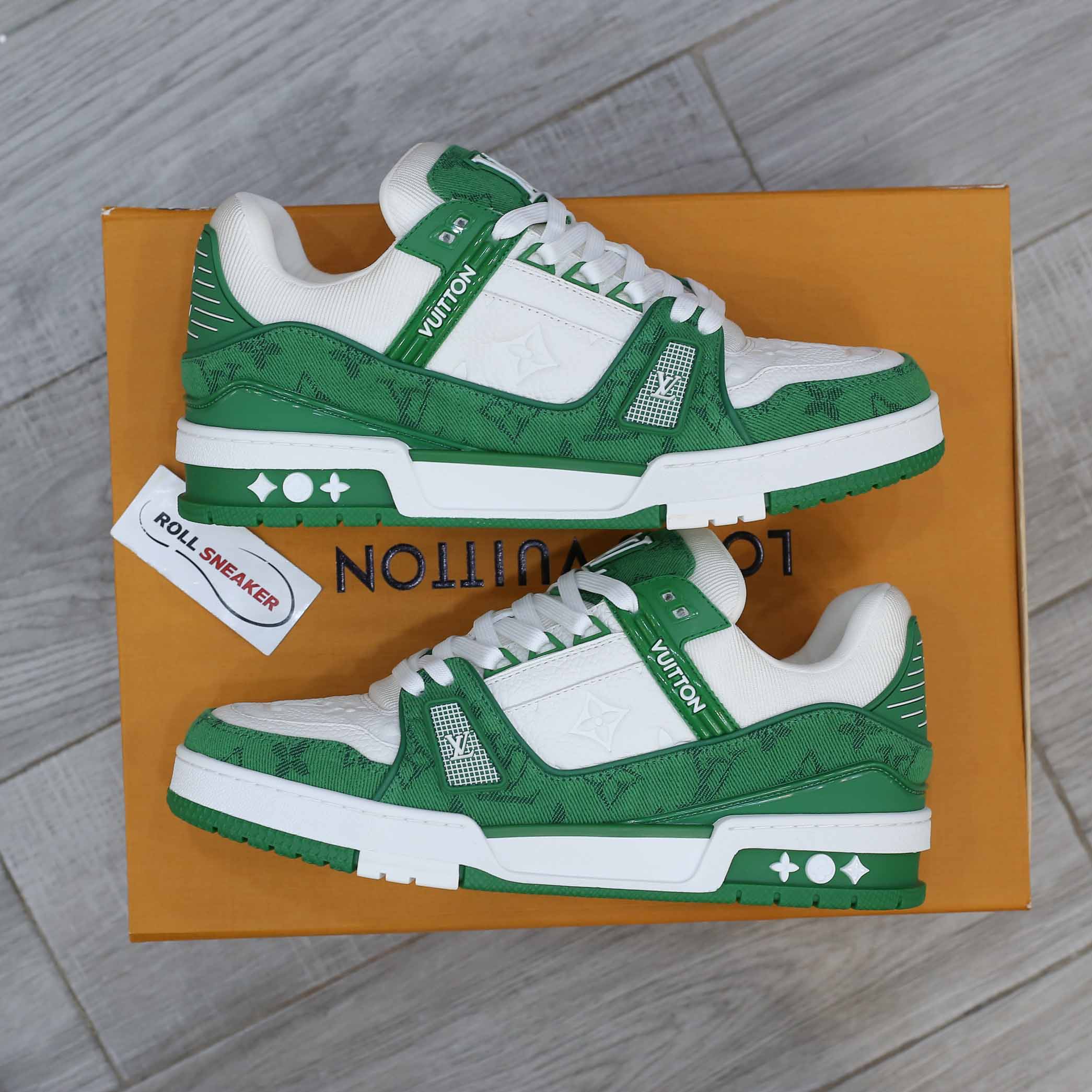 Louis Vuitton LV Trainer Green Monogram Denim 