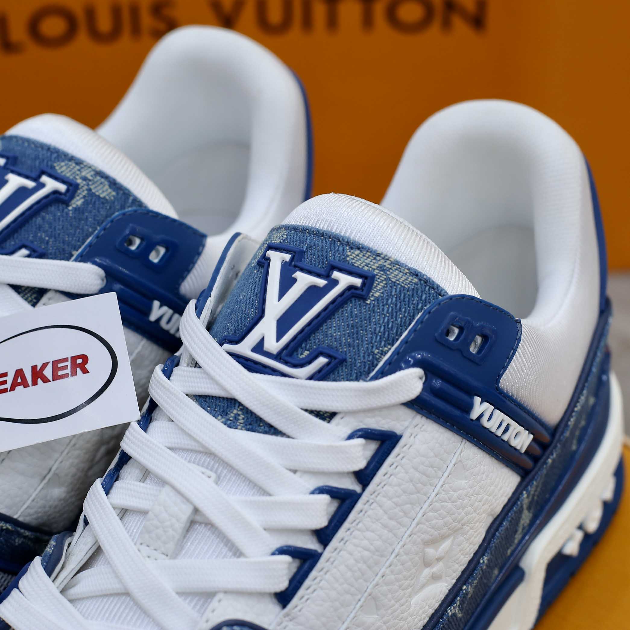 Louis Vuitton LV Trainer Monogram Denim White Blue 