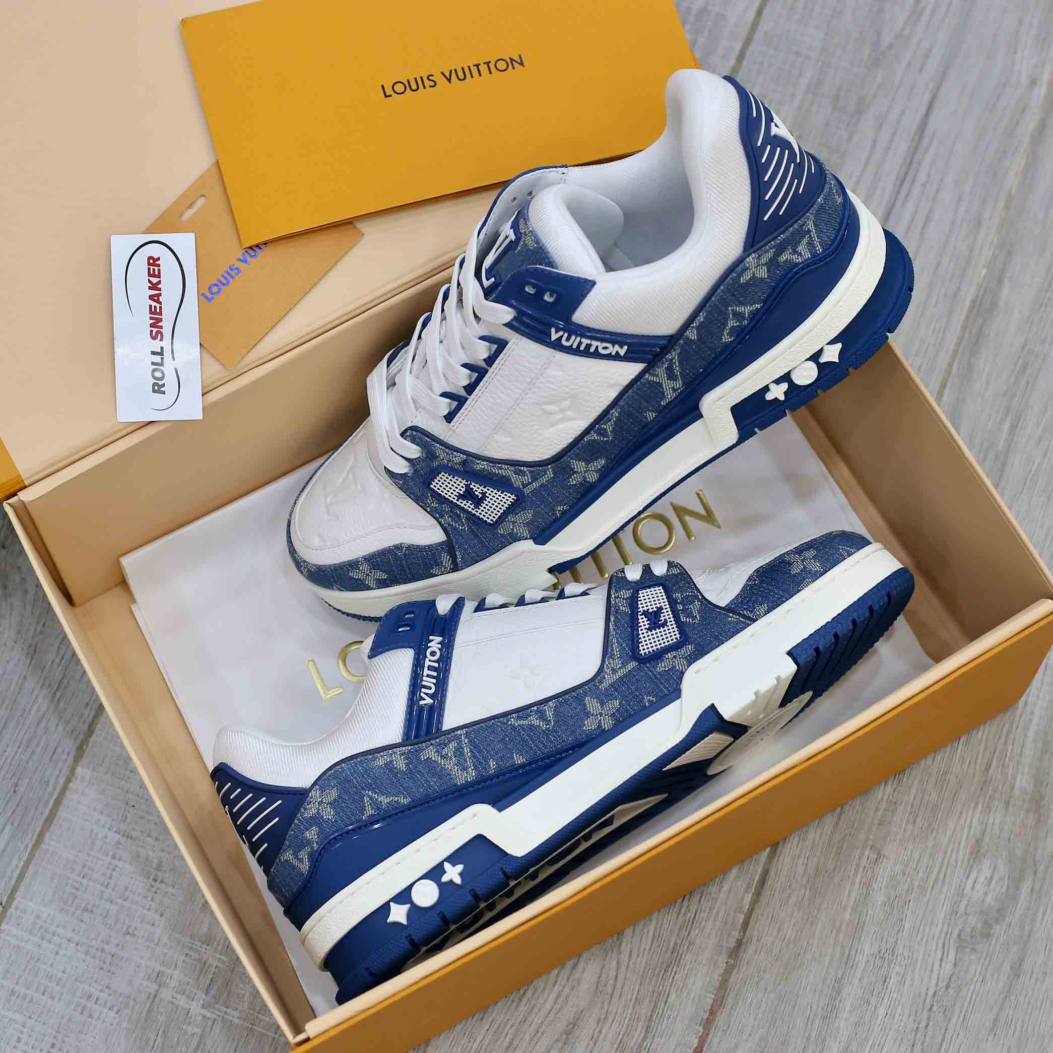 Louis Vuitton LV Trainer Monogram Denim White Blue 