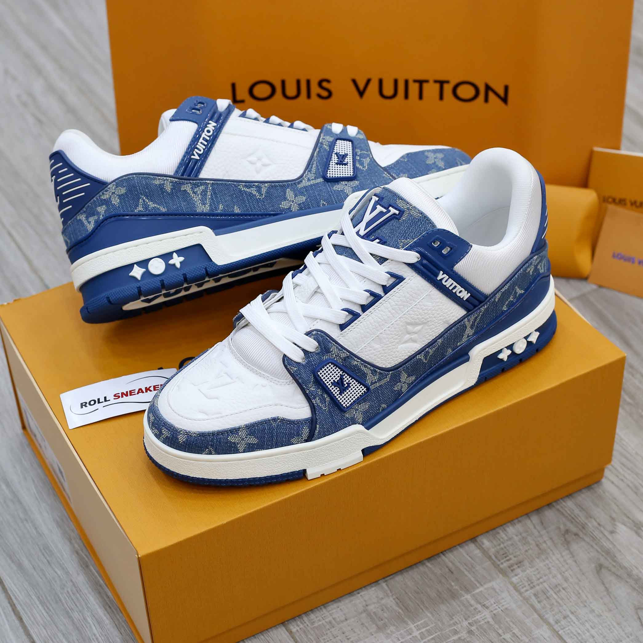 Louis Vuitton LV Trainer Monogram Denim White Blue 