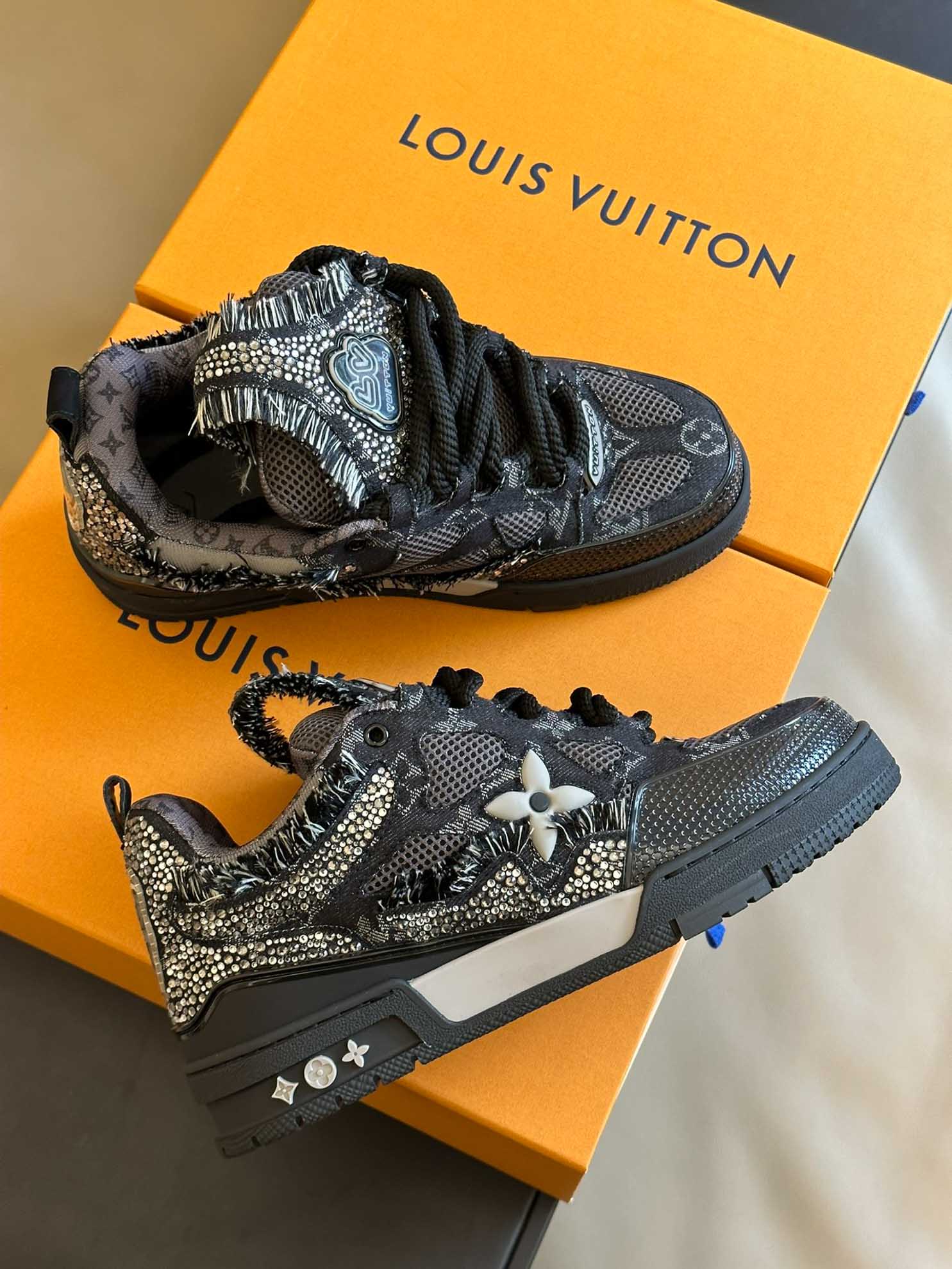 Louis Vuitton Skate Trainer Black Swarovski Monogran