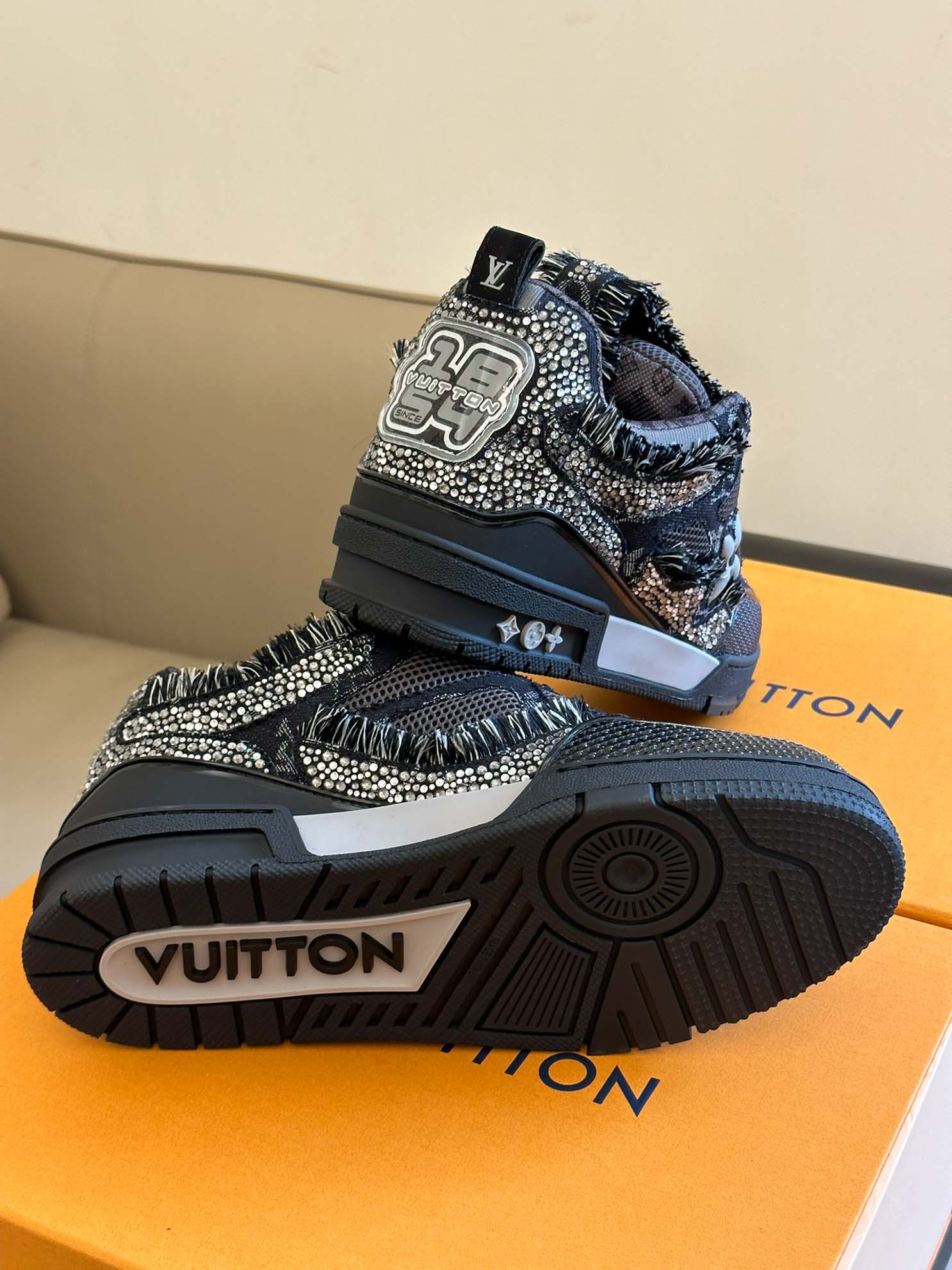 Louis Vuitton Skate Trainer Black Swarovski Monogran