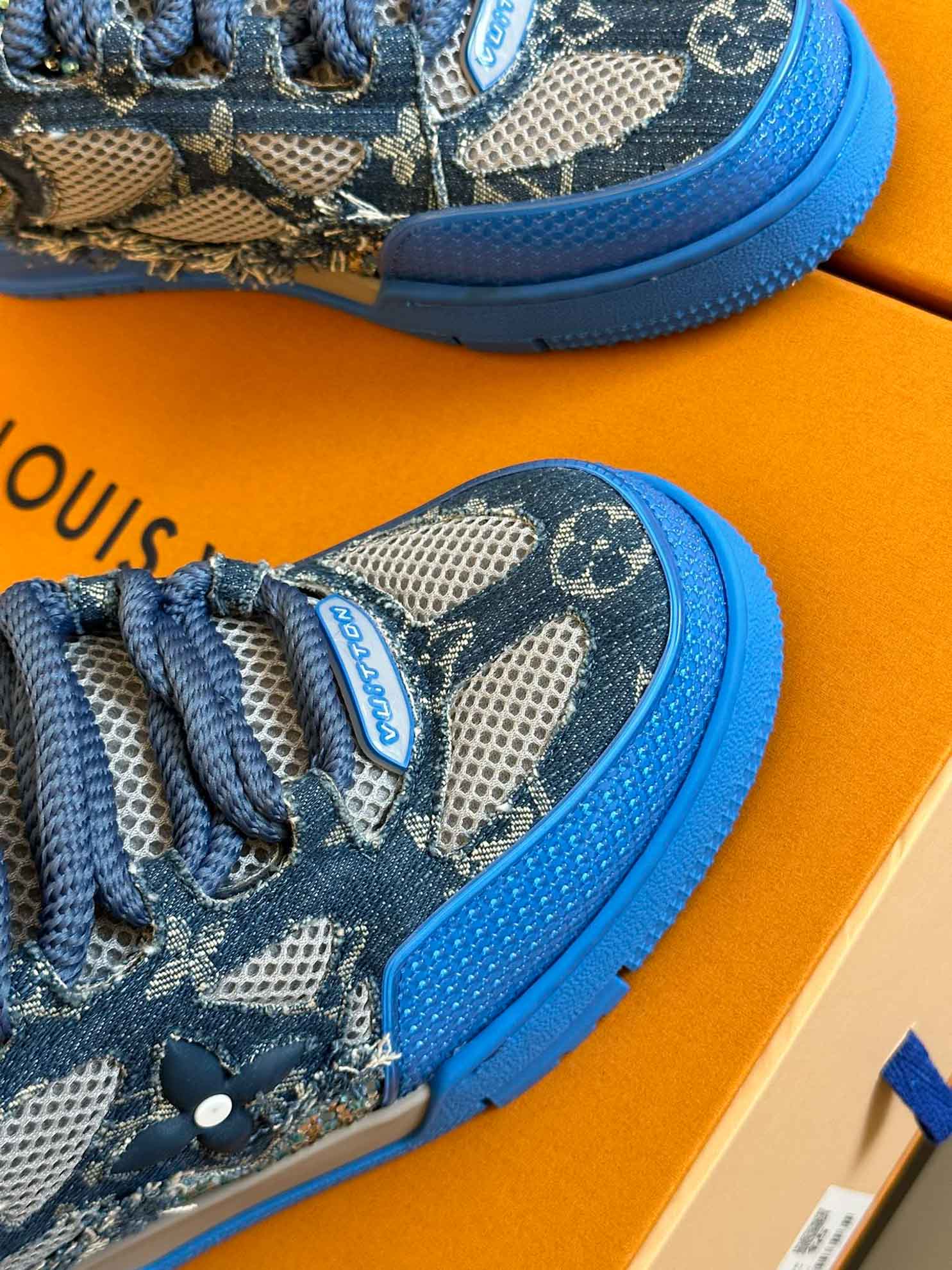 Louis Vuitton Skate Trainer Blue Swarovski Monogram