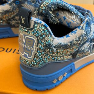 Louis Vuitton Skate Trainer Blue Swarovski Monogram