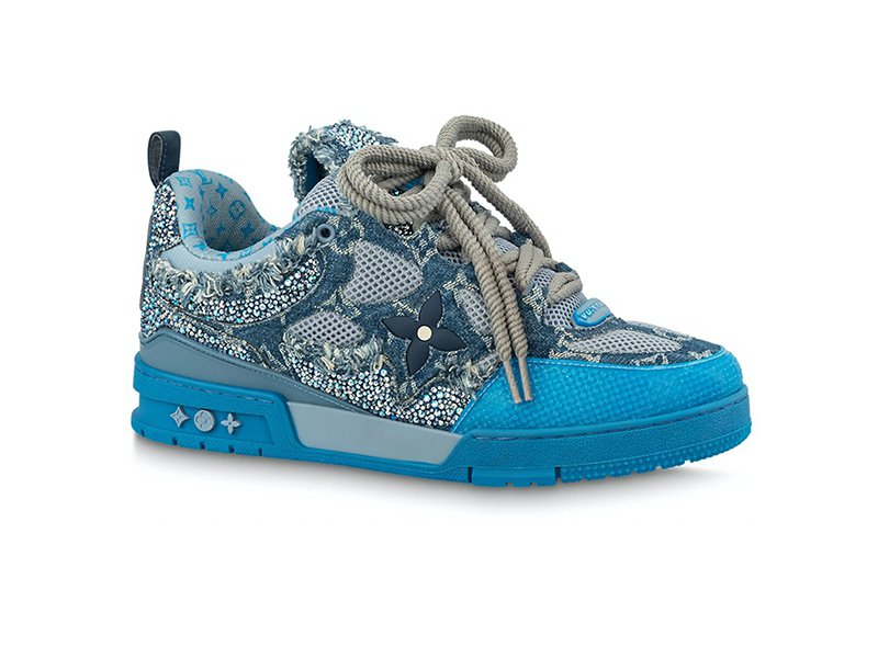 Louis Vuitton Skate Trainer Blue Swarovski Monogram