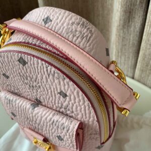 MCM Powder Pink Patricia Visetos Convertible Mini Backpack