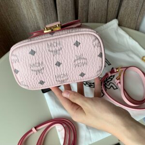 MCM Powder Pink Patricia Visetos Convertible Mini Backpack