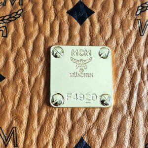 MCM Stark Side Studs in Visetos Cognac