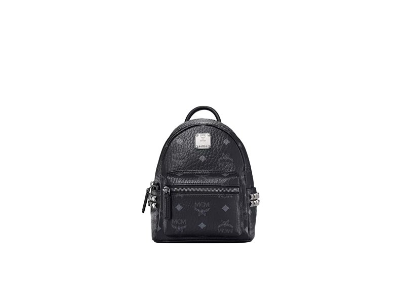 Balo MCM Stark Studs Backpack Visetos Black X Mini