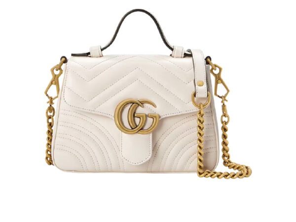 Túi Gucci Gg Marmont Mini Top Handle Bag White