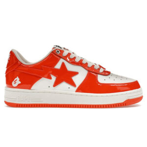 A Bathing Ape Bape Sta Patent Leather Orange White