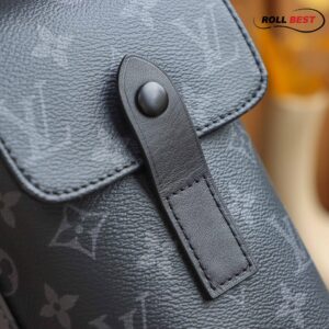 Ba Lô LV Christopher MM Monogram Eclipse Canvas Đen Nhạt