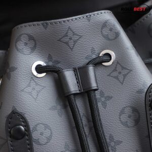 Ba Lô LV Christopher MM Monogram Eclipse Canvas Đen Nhạt