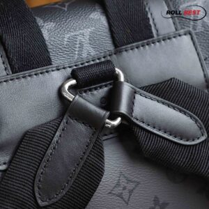 Ba Lô LV Christopher MM Monogram Eclipse Canvas Đen Nhạt