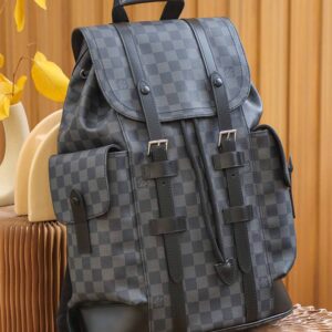 Ba Lô LV Christopher MM Monogram Eclipse Canvas Đen Đậm