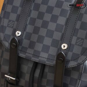 Ba Lô LV Christopher MM Monogram Eclipse Canvas Đen Đậm