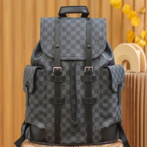 Ba Lô LV Christopher MM Monogram Eclipse Canvas Đen Đậm